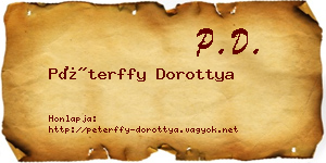 Péterffy Dorottya névjegykártya